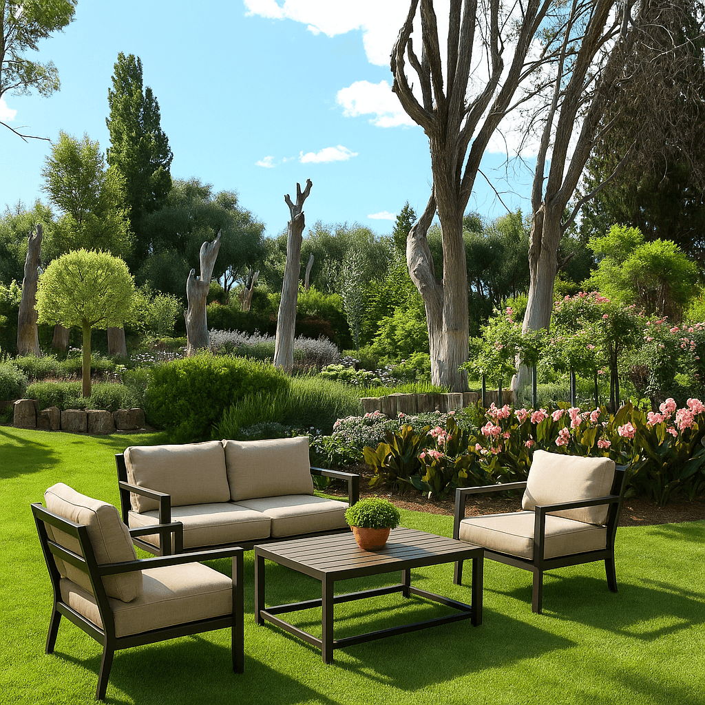 Garden mockup for a landscaping company